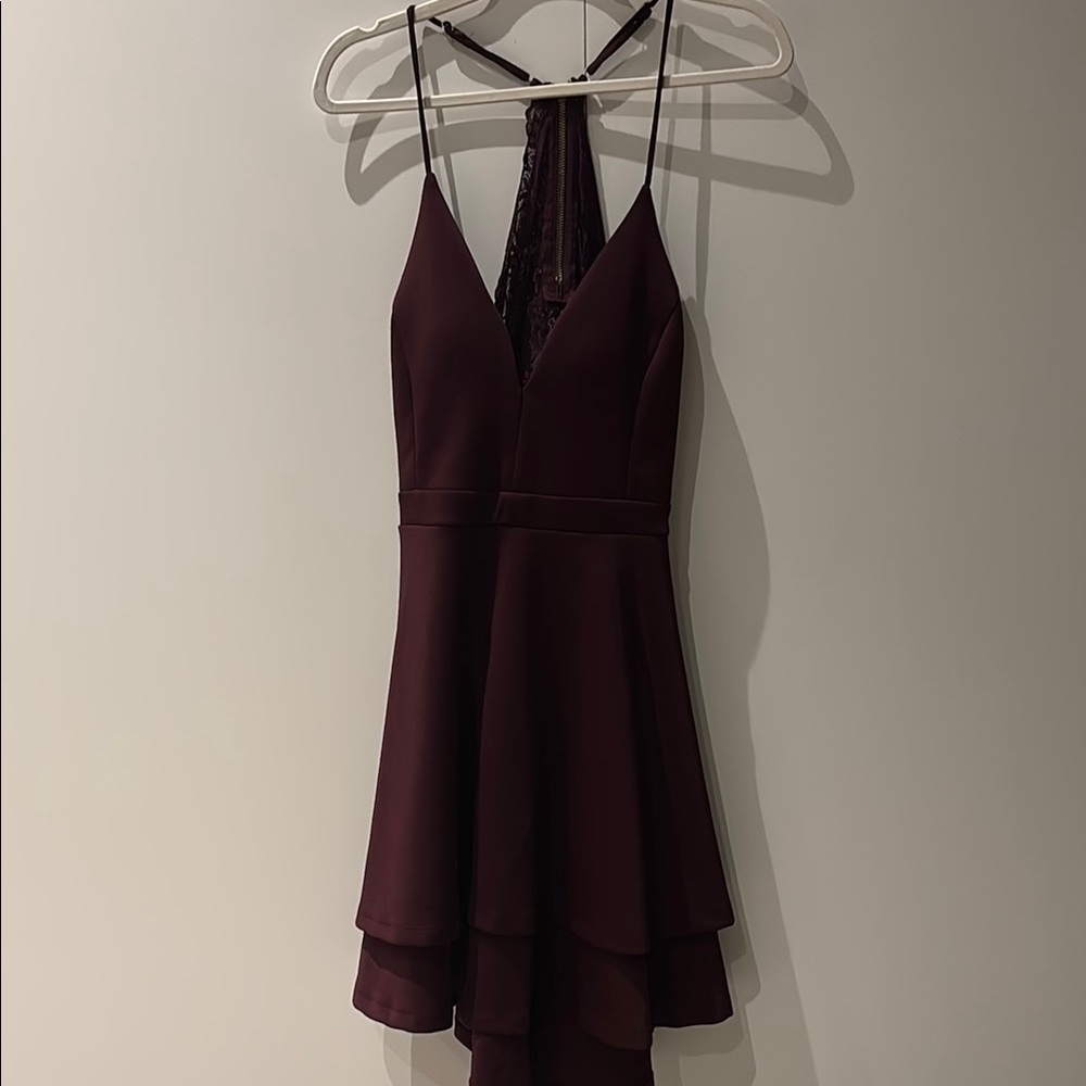 Le Château Burgundy Sleeveless Dress